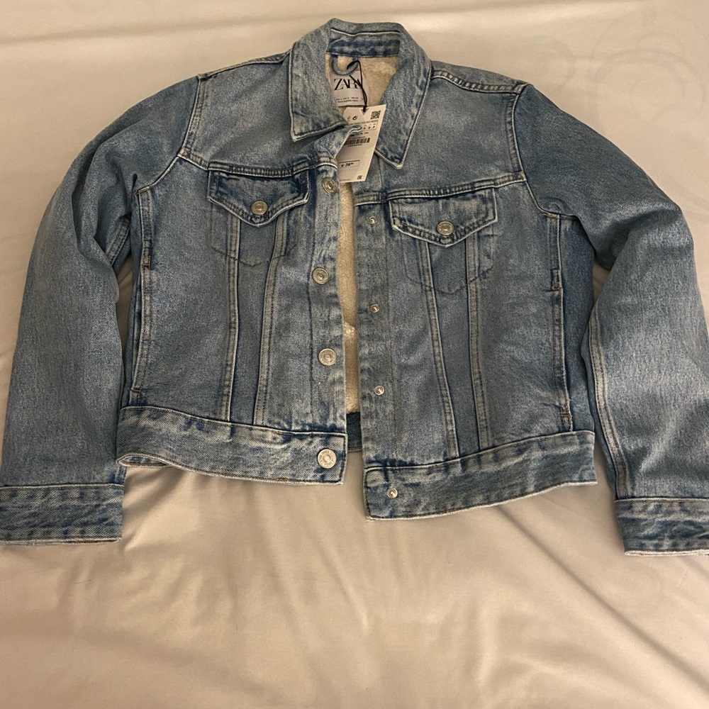 Zara jean jacket fur lined